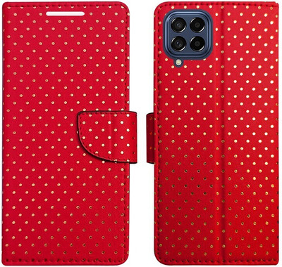 MyFlips Flip Cover for Samsung M53 5G(Red, Magnetic Case, Pack of: 1)