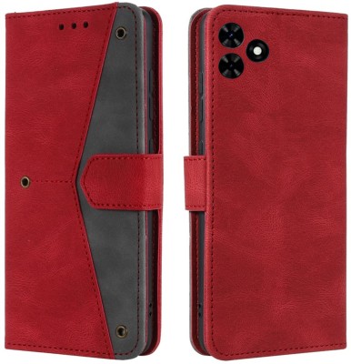 Trending Today Wallet Case Cover for Tecno Spark Go 2024 | Extra Luxury Professional Back Cover(Maroon, Cases with Holder, Pack of: 1)