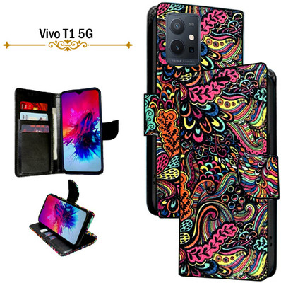 Cutemart Flip Cover for Vivo T1 5G(Multicolor, Pack of: 1)