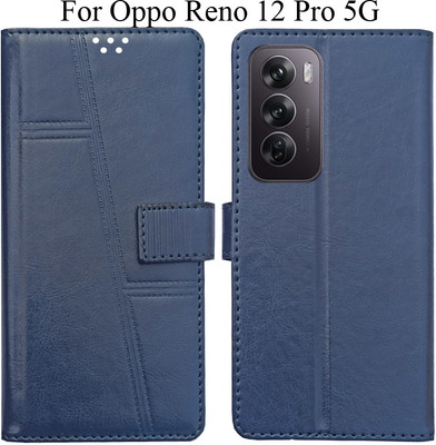 MAXSHAD Flip Cover for Oppo Reno 12 Pro 5G(Blue, Magnetic Case)