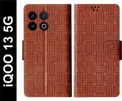 SBMS Flip Cover for iQOO 13 5G Back Cover Case with Magnatic Closure(Brown, Shock Proof, Pack of: 1)