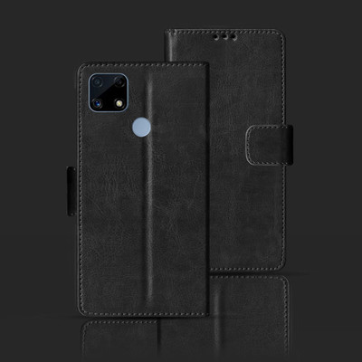 Kalua Mall Flip Cover for Realme C25(Black, Magnetic Case, Pack of: 1)