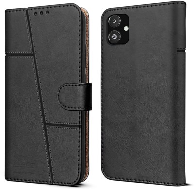 NIMMIKA ENTERPRISES Flip Cover for Samsung Galaxy F14 5G(Premium Leather Material | 360-degree protection | Stand Feature)(Black, Dual Protection, Pack of: 1)