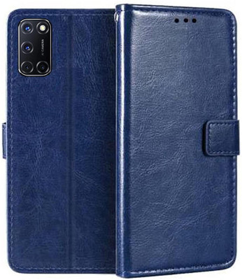SUCH Flip Cover for Flip Cover for OPPO-A52 (Blue, Dual Protection, Pack of: 1)(Blue, Cases with Holder)