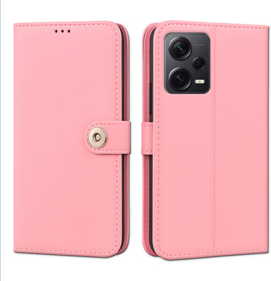 Unirock Flip Cover for REDMI Note 12 Pro+ 5G(Pink, Dual Protection, Pack of: 1)