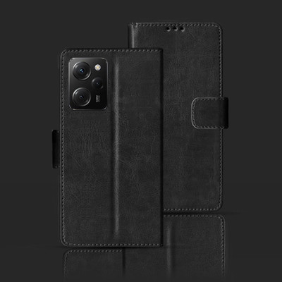 Kalua Mall Flip Cover for Poco X5 Pro(Black, Magnetic Case, Pack of: 1)