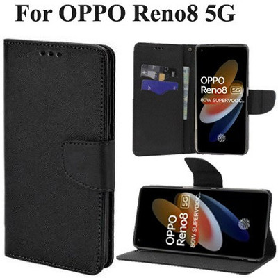 Carnage Flip Cover for OPPO Reno8 5G(Black, Cases with Holder, Pack of: 1)