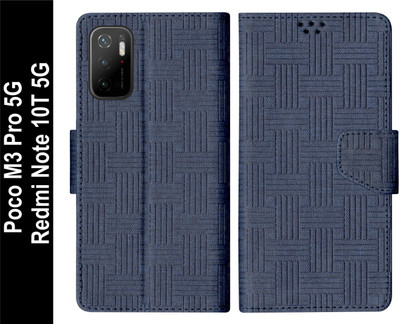 SBMS Flip Cover for Poco M3 Pro 5G / Redmi Note 10T 5G(Blue, Shock Proof, Pack of: 1)