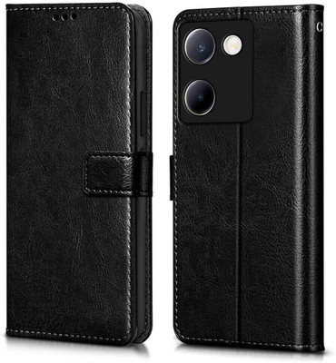 WOW Imagine Flip Cover for Vivo Y200 Pro 5G | Y300 Plus 5G Card Pockets Wallet & Stand(Black, Magnetic Case, Pack of: 1)