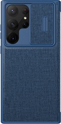 Nillkin Flip Cover for Samsung Galaxy S23 Ultra 5G Qin Pro leather Case(Blue, Pack of: 1)