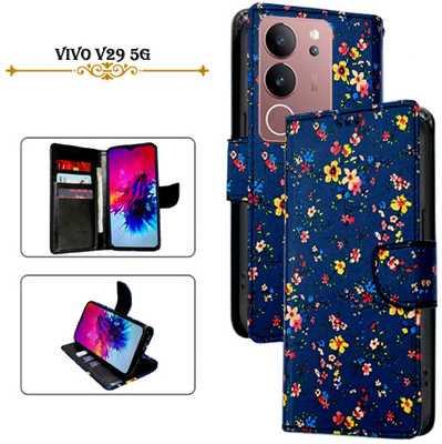 Cutemart Flip Cover for vivo V29 5G(Blue, Pack of: 1)