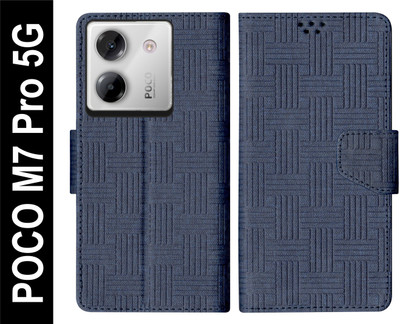 SBMS Flip Cover for POCO M7 Pro 5G Back Cover Case with Magnatic Closure(Blue, Shock Proof, Pack of: 1)