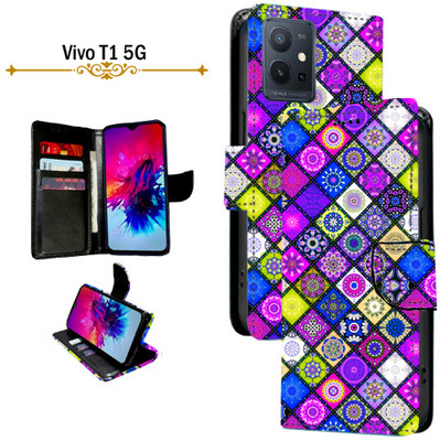 Cutemart Flip Cover for Vivo T1 5G(Purple, Pack of: 1)