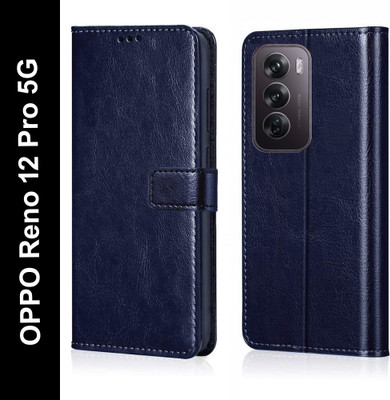 Cockcrow Flip Cover for OPPO Reno 12 Pro 5G(Blue, Shock Proof, Pack of: 1)