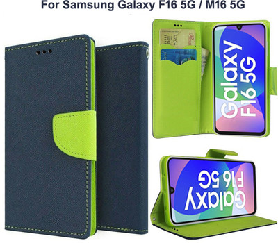 Carnage Flip Cover for Samsung Galaxy F16 5G, Samsung Galaxy M16 5G(Blue, Cases with Holder, Pack of: 1)