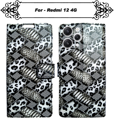Asmart Flip Cover for Redmi 12 4G(Black, Pack of: 1)
