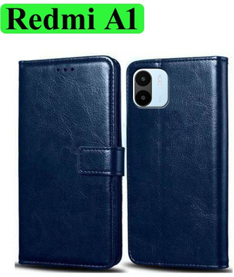 Wynhard Flip Cover for Mi A1, Redmi A1 2022, Redmi A2 2023(Blue, Grip Case, Pack of: 1)