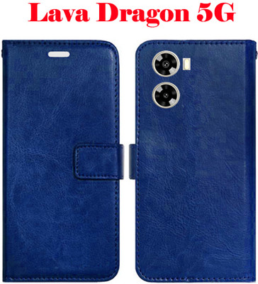 Toklot Flip Cover for Lava Dragon 5G(Blue, Pack of: 1)