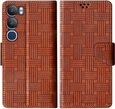 SBMS Flip Cover for Vivo Y29 5G Back Cover Case with Magnatic Closure(Brown, Shock Proof, Pack of: 1)