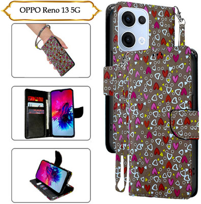 Cutemart Flip Cover for OPPO Reno 13 5G(Brown, Pack of: 1)
