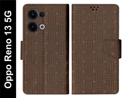 SBMS Flip Cover for Oppo Reno 13 5G / Reno13 5G Back Cover Case with Magnatic Closure(Brown, Shock Proof, Pack of: 1)