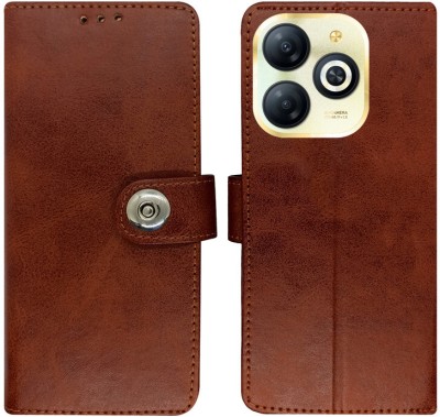 MyFlips Flip Cover for Infinix Smart 8 HD in High Quality Material(Brown, Magnetic Case, Pack of: 1)