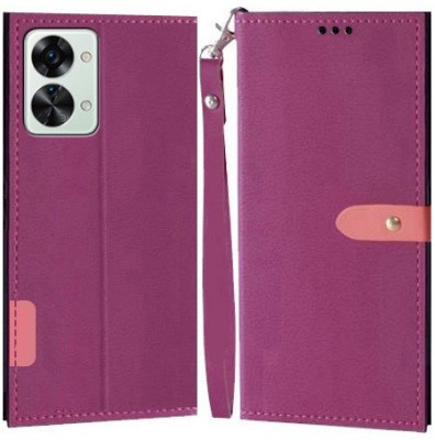 Ideogram Flip Cover for OnePlus Nord 2T 5G(Pink, Shock Proof, Pack of: 1)