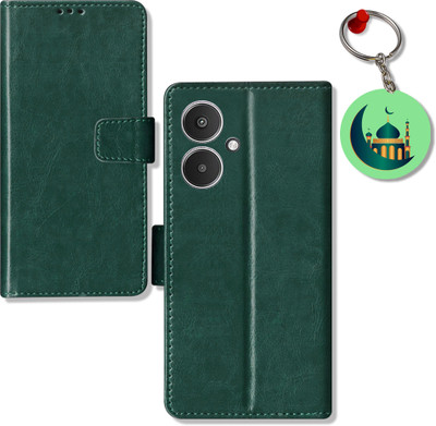 HANIRY Flip Cover for Redmi 13C 5G pouch cover | 23124RN87I pouch cover | Free Keychain | Green(Green, Magnetic Case, Pack of: 1)