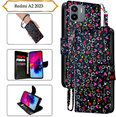 Asmart Flip Cover for Redmi A2 2023(Black, Pack of: 1)