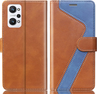 TWIGLO Flip Cover for REALME GT NEO 3T(Brown, Blue, Dual Protection, Pack of: 1)