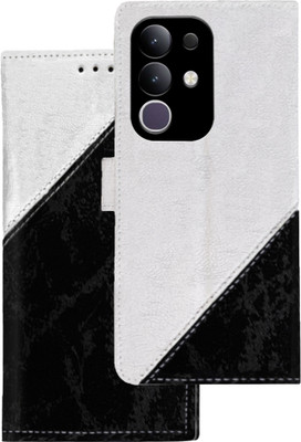 GLOBAL NOMAD Flip Cover for Vivo T4x 5G(White, Black, Dual Protection, Pack of: 1)