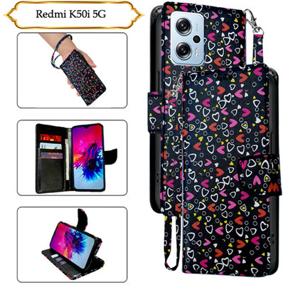 Asmart Flip Cover for Redmi K50i 5G(Black, Pack of: 1)