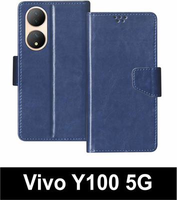 korumacase Flip Cover for Vivo Y100 5G(Blue, Shock Proof, Pack of: 1)