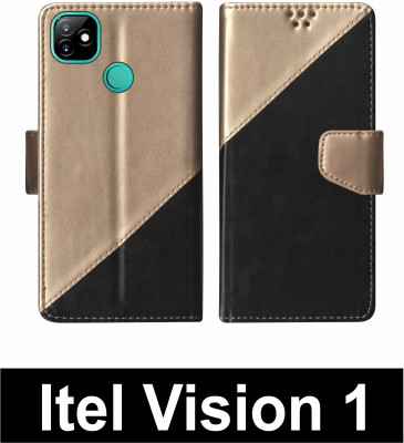 SScase Flip Cover for Itel Vision 1 Multi(Black, Shock Proof, Pack of: 1)