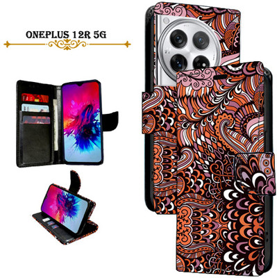 Asmart Flip Cover for OnePlus 12R 5G(Brown, Pack of: 1)