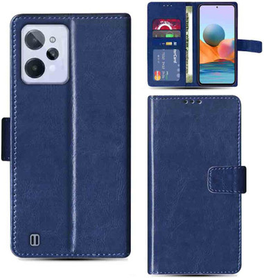 Kalua Mall Flip Cover for REALME C31 flip cover | Realme RMX3501 flip cover | Blue(Blue, Magnetic Case, Pack of: 1)