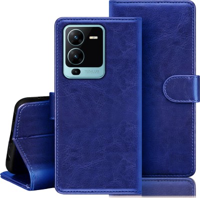 Roxel Flip Cover for Vivo V25 Pro 5G(Blue, Dual Protection, Pack of: 1)