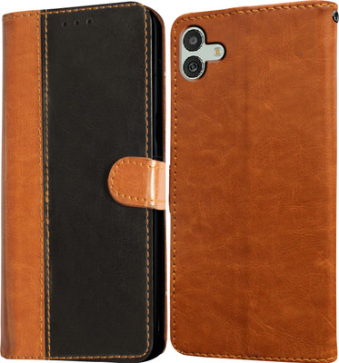Casotec Flip Cover for Samsung Galaxy M13 5G(Brown, Black, Pack of: 1)