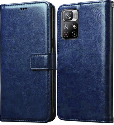 Slugabed Flip Cover for Poco M4 Pro 5G, Mi Redmi Note 11T 5G(Blue, Magnetic Case, Pack of: 1)