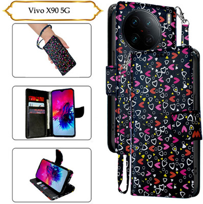 Asmart Flip Cover for Vivo X90 5G(Black, Pack of: 1)