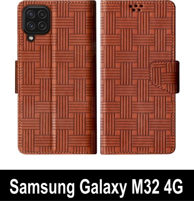 SBMS Flip Cover for Samsung Galaxy M32 4G(Brown, Shock Proof, Pack of: 1)