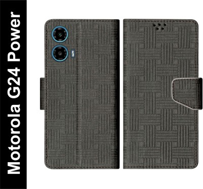 SBMS Flip Cover for Motorola Moto G24 Power(Black, Shock Proof, Pack of: 1)