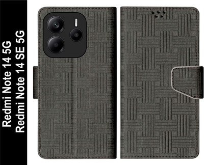 SBMS Flip Cover for Xiaomi Mi Redmi Note 14 5G / Redmi Note 14 SE 5G Back Cover Case with Magnatic Closure(Black, Shock Proof, Pack of: 1)