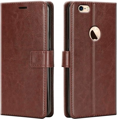 Casesily Flip Cover for iPhone 6 Leather Wallet Case(Brown, Cases with Holder, Pack of: 1)