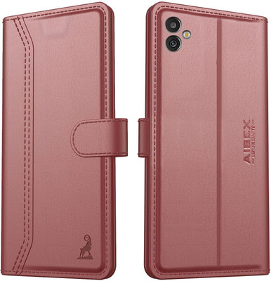 AIBEX Flip Cover for Samsung Galaxy M13 5G| Premium Leather Finish | Magnetic Closure | Kickstand Feature(Brown, Magnetic Case, Pack of: 1)