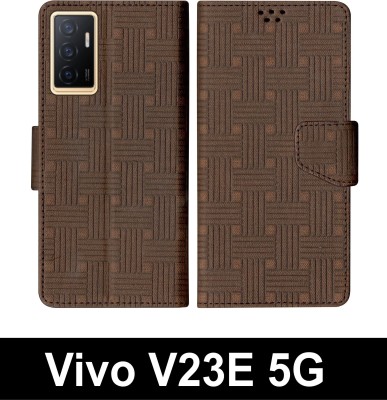 SBMS Flip Cover for Vivo V23E 5G(Brown, Shock Proof, Pack of: 1)