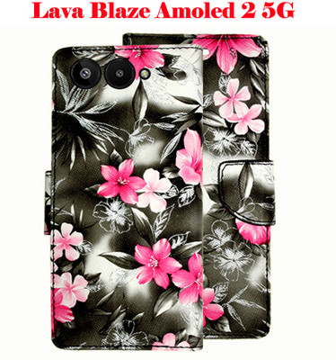 Vacko Flip Cover for Lava Blaze Amoled 2 5G(Black, Pack of: 1)