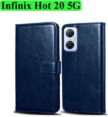 Wynhard Flip Cover for Infinix Hot 20 5G(Blue, Grip Case, Pack of: 1)