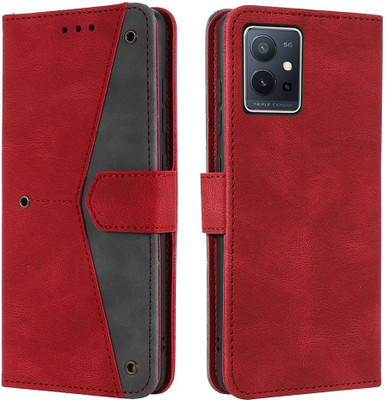 Autofocus Back Cover for Vivo T1 5G(Red, Magnetic Case, Pack of: 1)