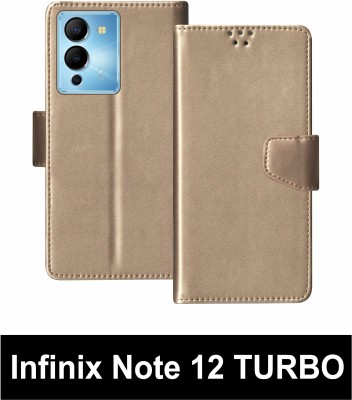 SBMS Flip Cover for Infinix Note 12 TURBO(Gold, Shock Proof, Pack of: 1)